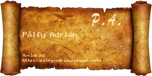 Pálfy Adrián névjegykártya